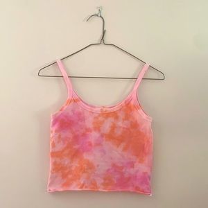 size s; forever 21 orange + pink tank top